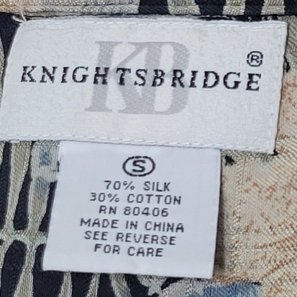 Knightsbridge Navy Short Sleeve Silk Blend Hawaiian Casual Button-Down Shirts S - Picture 8 of 11